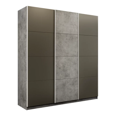 Широкий Прайм 3-х дверный (Стекло хаки, ЛДСП) окутанный