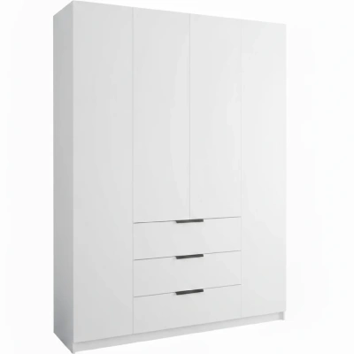 Локер 4-х дверный с ящиками (Распашной) (Белый снег 1616х2200х525 Локер 4-х дверный с ящиками Черный профиль)